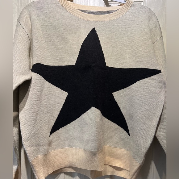 Knitted Long Sleeve Sweater Crew Neck Cute Star Printed Pullover - Picture 1 of 7